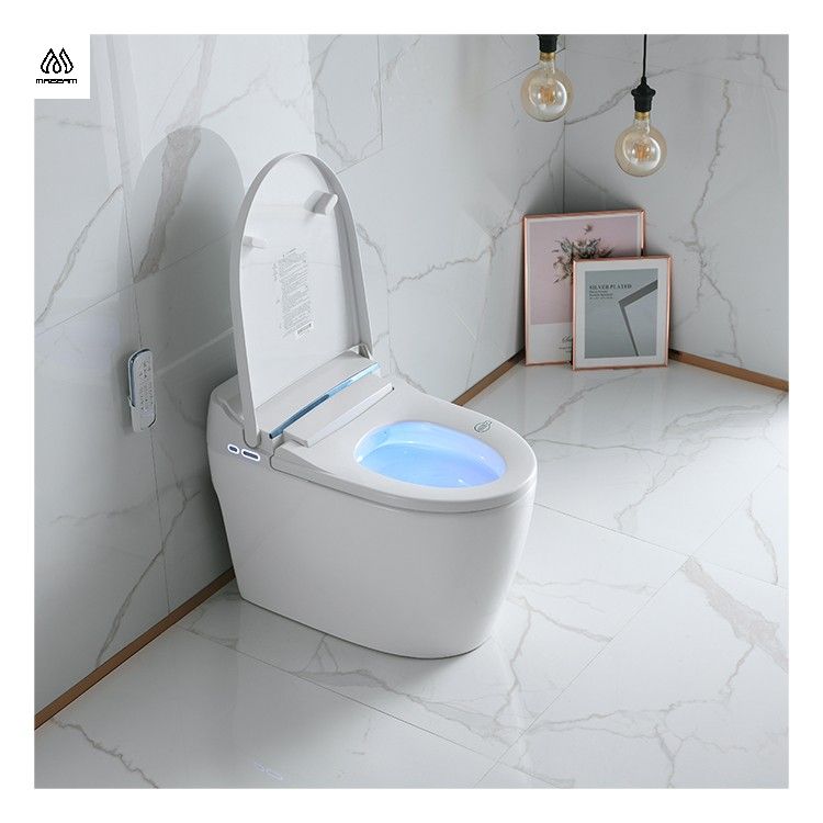 Modern Automatic Flush Intelligent Toilet Remote Control Floor Mounted P-Trap